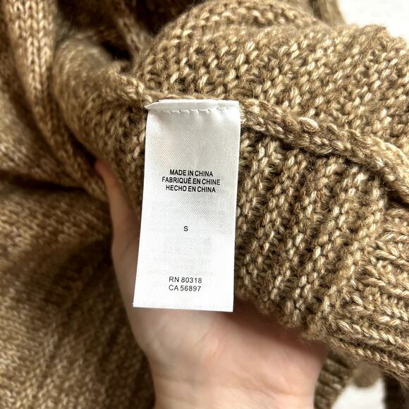 Lucky Brand Balloon Sleeve Open Cardigan Womens Size Small Wool Blend Camel - Picture 7 of 9